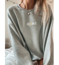 women's long sleeve round neck pullover T-shirt HE1511-04-04