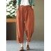 Leisure Solid Cotton Pocket Casual Cotton Pants